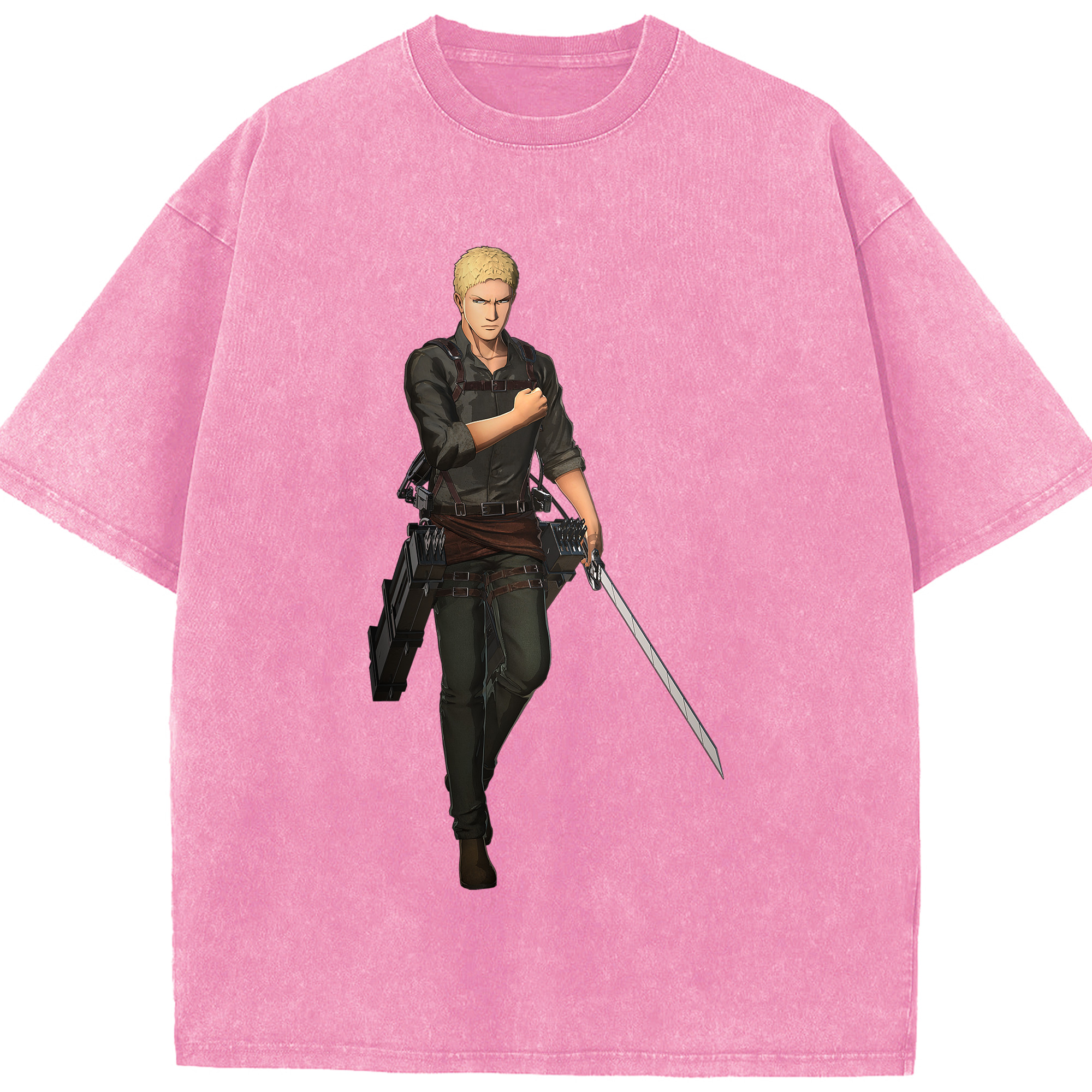 （画像用） 進撃の巨人 ライナー・ブラウン Attack on Titan Reiner Braun 綿100% ヴィンテージ風 半袖Tシャツ（フロントプリント）